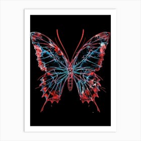 Red And Blue Butterfly Art Print