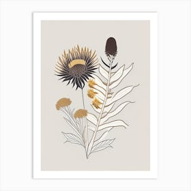 Elecampane Spices And Herbs Retro Minimal 1 Art Print