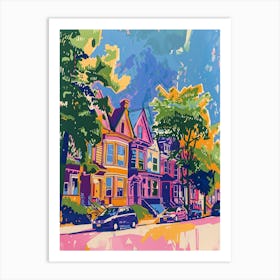 Sunnyside New York Colourful Silkscreen Illustration 4 Art Print