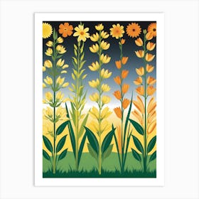 Wildflowers Vector Art Print