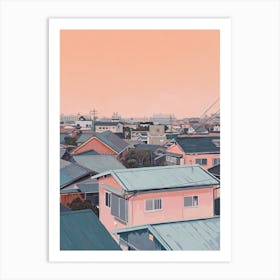 Tokyo Rooftops Morning Skyline 2 Art Print