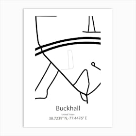 Buckhall,United States Minimalist Map 1 Art Print