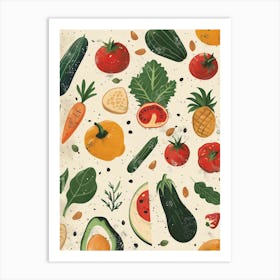 Fruits and vegetables 1 Art Print