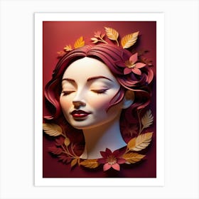 Marco De Rostro De Mujer, Adormeciendose Art Print