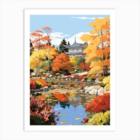 Denver Botanic Gardens, Usa In Autumn Fall Illustration 2 Art Print