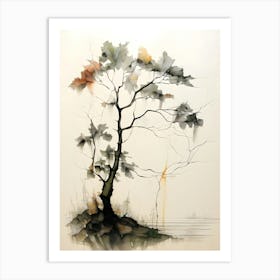 Tree On A Hill Art Print