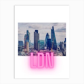 London City Poster Neon Art Print