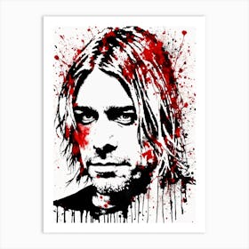 Kurt Cobain Portrait Ink Painting (29) Art Print