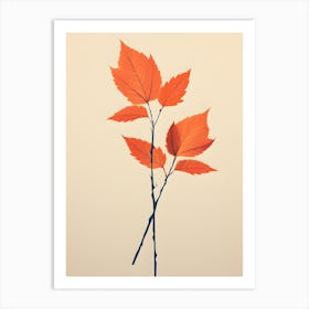 Minimal Autumn Leaves Art Print