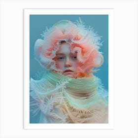 "Misty Pink Fabric and Frosty Flower Hat" Art Print