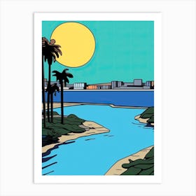 Minimal Design Style Of Miami Beach, Usa 5 Art Print