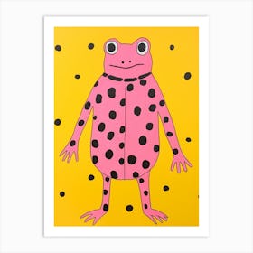 Pink Polka Dot Newt Art Print
