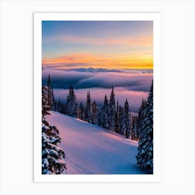 Schladming, Austria Sunrise Skiing Poster Art Print