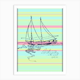 Colorful Sailing Quote Art Print