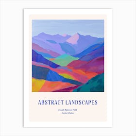 Colourful Abstract Denali National Park Usa 4 Poster Blue Art Print