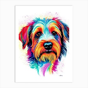 Wirehaired Vizsla Rainbow Oil Painting Dog Art Print