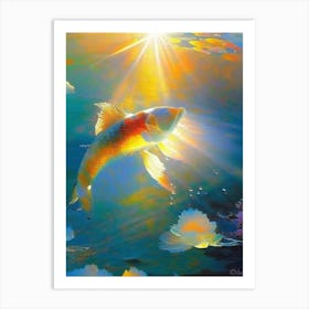 Kawarimono Hikari Koi Fish Monet Style Classic Painting Art Print