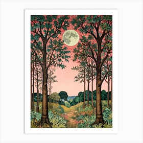 William Morris Moonlight In The Woods 36 Art Print