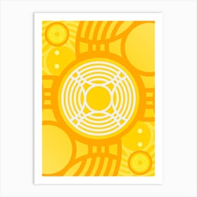 Geometric Abstract Glyph in Happy Yellow and Orange n.0046 Art Print