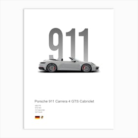 911 Carrera 4 Gts Cabriolet Porsche Art Print