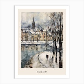 Vintage Winter Painting Poster Inverness United Kingdom 1 Art Print