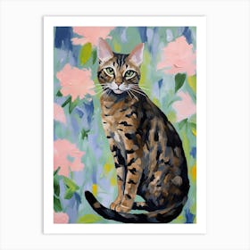 A Bengal Cat Painting, Impressionist Painting 4 Art Print