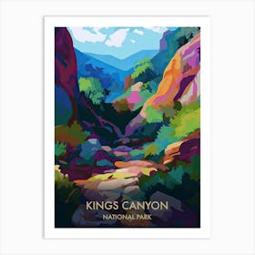 Kings Canyon National Park Travel Poster Matisse Style 3 Art Print