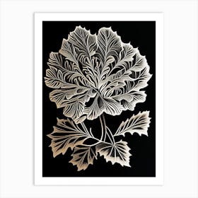 Marigold Leaf Linocut Art Print