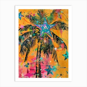 Palm Tree With Stars 3 Art Print