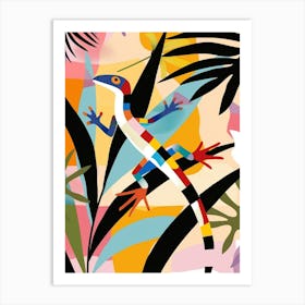 Colourful Rainbow Lizard Modern Abstract Illustration 2 Art Print