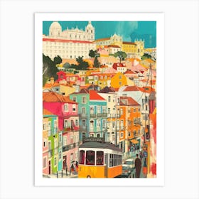 Lisbon   Retro Collage Style 4 Art Print