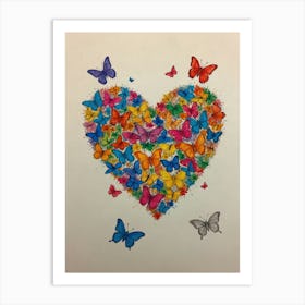 Heart Of Butterflies Art Print