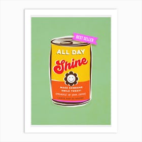 Pop Art Smiley ‘CAN DO’ art - ALL DAY SHINE Positive words Art Print