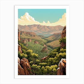 Copper Canyon Mexico Vintage Travel Illustration Art Print