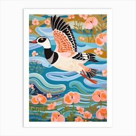 Maximalist Bird Painting Bufflehead 2 Art Print