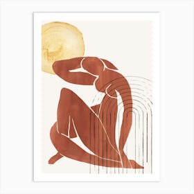 Woman Holding A Sun Art Print