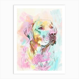 Labrador Dog Pastel Line Watercolour Illustration  1 Art Print