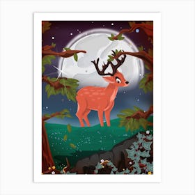 Deer In The Forest Art Print