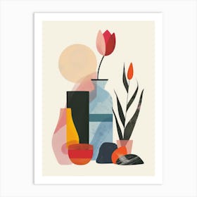 Abstract Objects Collection Flat Illustration 7 Art Print