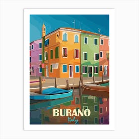 Burano Italy travel poster Art Print