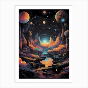 Psychedelic Landscape 2 Art Print