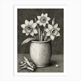 Daffodils In A Pot Art Print