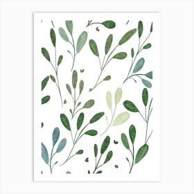 Watercolor Eucalyptus Leaves Art Print