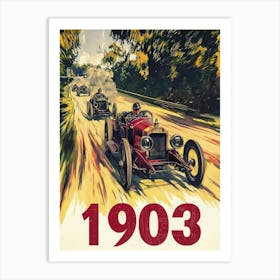 Aihrgdesign A Vintage Travel Poster Of An Early 1903 Automobi 36c87340 A906 48d3 907a 3e622571ce4c 2 Art Print