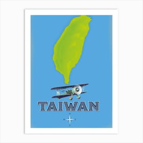 Taiwan Map Art Print