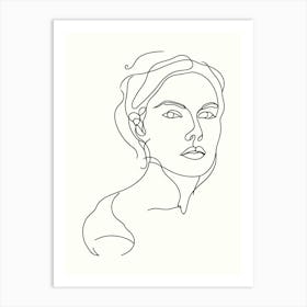 Portrait Of A Woman Hand Drawing Line Art 20 Art Print