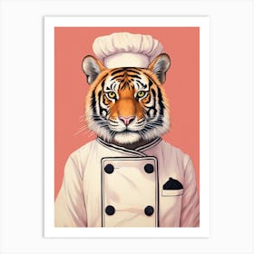 Tiger Illustrations Wearing A Chef Uniform 2 Art Print