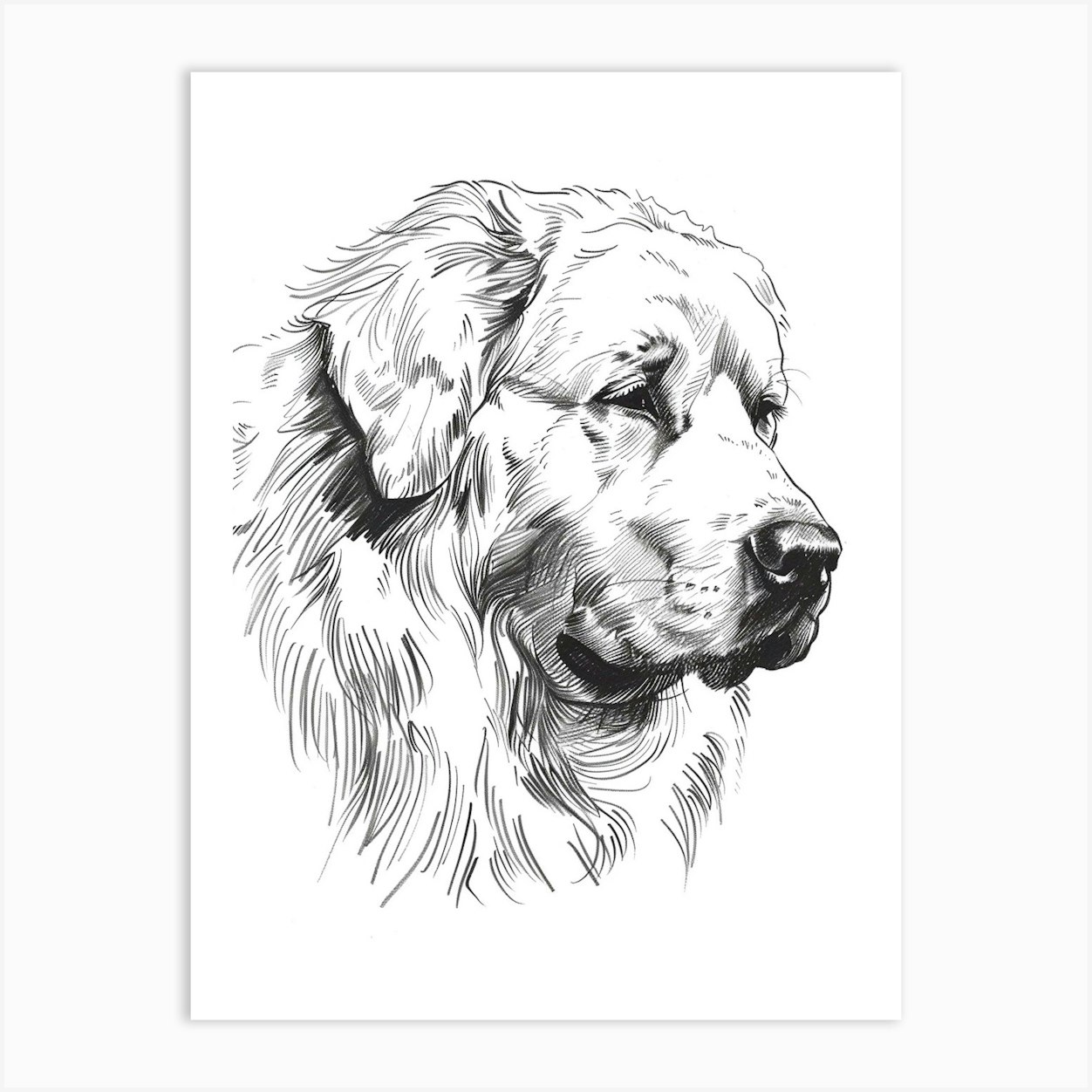 Sketched Dogs on White - 1 metre Sketched Dogs on White - 1 metre