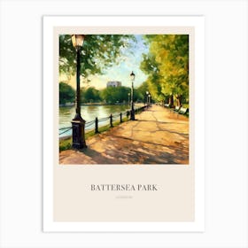Battersea Park London United Kingdom Vintage Cezanne Inspired Poster Art Print