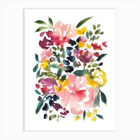 Abstract Flowers And Leaves Art Print